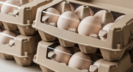 Free-range eggs in reusable packaging