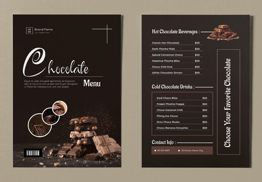 Chocolate Menu Template Layout