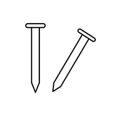 vector icon set of nails isolated on white background