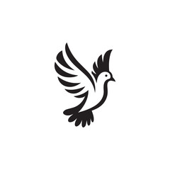 Fototapeta premium black and white dove logo vector