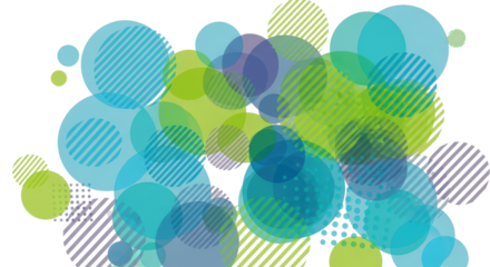 Abstract geometric background with colorful overlapping circles isolated PNG with Transparent Background