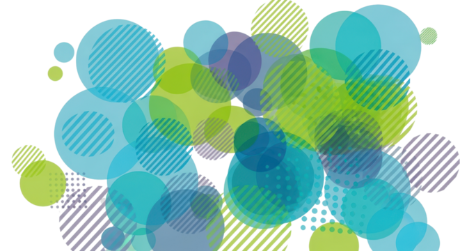 Abstract geometric background with colorful overlapping circles isolated PNG with Transparent Background