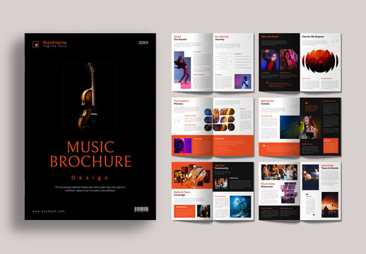 Elegant Classical Music Program Brochure Design Template