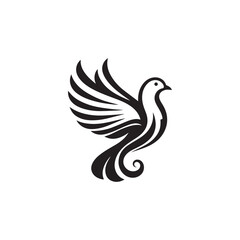 Obraz premium black and white dove logo vector