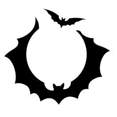 Bat silhouette with circular wings – Halloween decoration, spooky theme