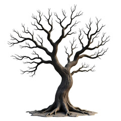 Fototapeta premium A bare tree with many branches art isolated on transparent background