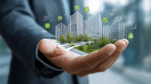 Man Gently Holding Green Sapling in Hands, Symbolizing Growth, Hope, Sustainability, and Environmental Care in a Natural Setting. - Powered by Adobe