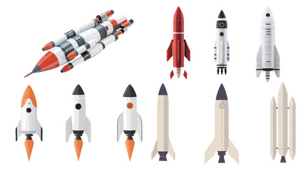 3D vector graphic design of a space rocket with detailed futuristic spacecraft body and engine, realistic digital illustration showing rocket ready for launch into outer space, modern aerospace 