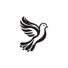 black and white dove logo vector