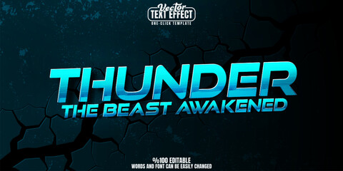 Thunder editable text effect, customizable thor and god 3d font style