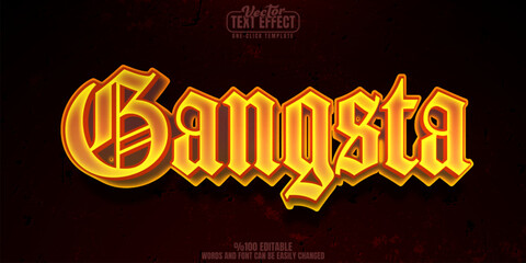 Gangsta editable text effect, customizable money and urban 3d font style