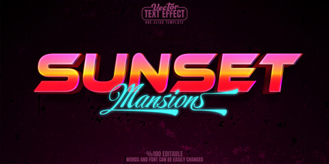 Retro editable text effect, customizable space and 80s 3d font style