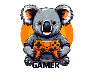 Cute koala gamer
