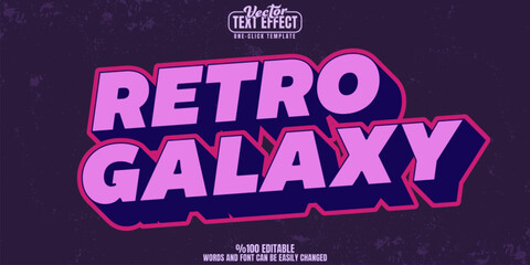 Retro editable text effect, customizable space and poster 3d font style