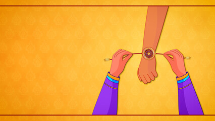 Raksha Bandhan Render Sister Tying Rakhi on Brother’s Wrist
