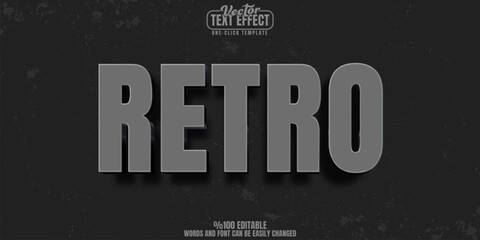 Retro editable text effect, customizable dark and old 3d font style