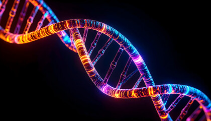 Obraz premium Abstract double helix illustration representing science and biotechnology