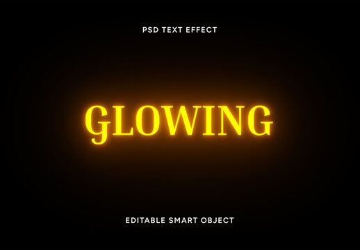 Glowing Text Effect PSD