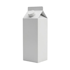 Plain white milk carton for branding and advertising purposes isolated PNG with Transparent Background