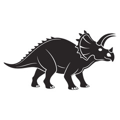 Minimalist Dinosaur Silhouettes Ceratopsian Group