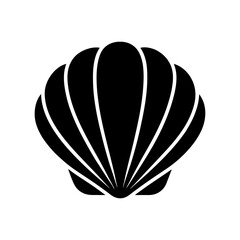 seashell shellfish flat icon for apps silhouette vector art