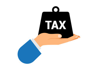 Businessmen are burdened with heavy taxes. Stock Illustration