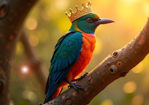 bird with a crown on its head