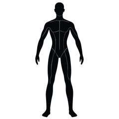 isolated standing pose diagram on white background