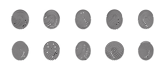 Set fingerprint scanning icon sign – stock Fingerprint scanning icon sign vector.