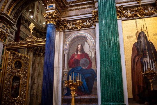 interior of cathedral in saint petersburg