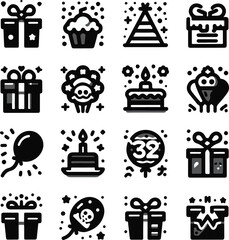 set of gift icons