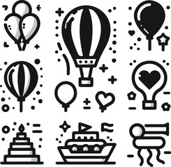 vector set of balloons