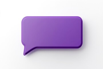 Plum-purple long rectangle shape graphic speech bubble.