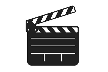 Obraz premium Clapperboard vector illustration. Movie film clapper board icon. Filmmaking and video production symbol. Cinematography device for film production, shooting, and action.