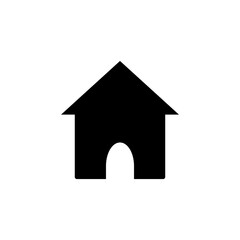 Minimalist House Silhouette Icon Vector Black on White