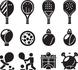 sports icons set padel