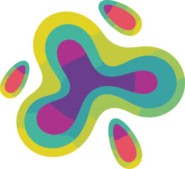 Obraz premium Abstract design with layered organic shapes in vibrant colors on a light background art illustration