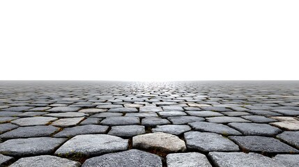 Stone path leading to a bright horizon with a reflective surface