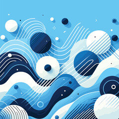 seamless pattern with fishes and waves