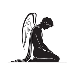 Enamored Pothos digital black profile, presented with clean, sharp, professional edges – Pothos silhouette – Pothos Vector – Silhouette of Pothos – Greek god vector

