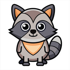 Adorable Cartoon Raccoon Character With A Friendly Expression