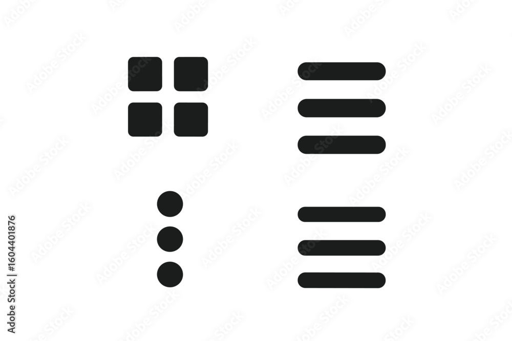 Poster hamburger menu icon set for ui navigation. minimal and modern symbols perfect for app, web, and resp