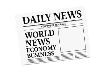 Daily newspaper vector mockup template. Blank daily news publication with copy space for text and images. Concept for journalism, media, press, and communication.