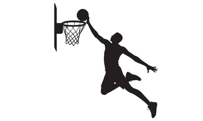 Basketball Dunk Silhouette & Flaming Ball Icons