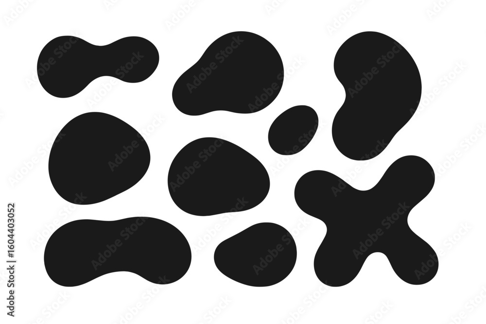 Poster blob shapes vector illustration set. abstract organic blob shape collection. irregular amorphous for