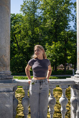 young woman with a skateboard