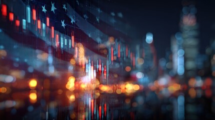 Fototapeta premium Abstract image of the stock market, financial and economic concept