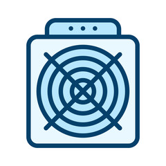 ASIC miner icon. Crypto mining icon. Filled outline icon. Vector icon with editable stroke. Isolated on transparent background.