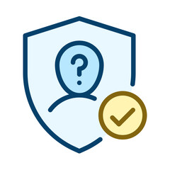 Anonymous identity icon. Filled outline icon. Vector icon with editable stroke. Isolated on transparent background.