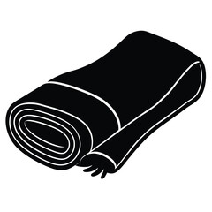 isolated yoga towel on white background